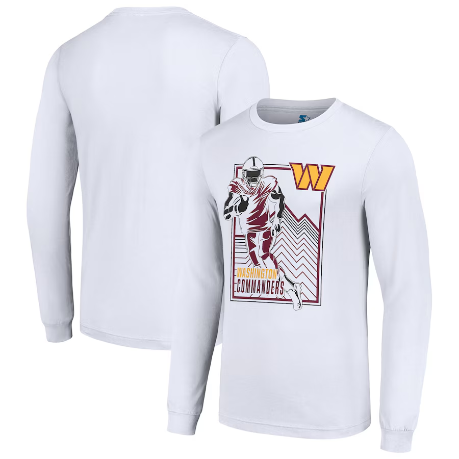 Men Washington Commanders white 2024 NFL Long sleeve T Shirts